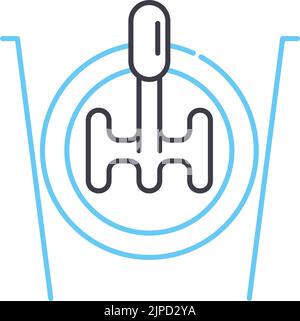 gear line icon, outline symbol, vector illustration, concept sign Stock Vector