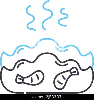 fried dumplings line icon, outline symbol, vector illustration, concept sign Stock Vector