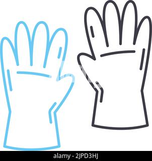 gloves line icon, outline symbol, vector illustration, concept sign Stock Vector