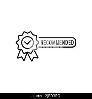 Certificate emblem recommend icon design. Certificate emblem icon. Stock Vector