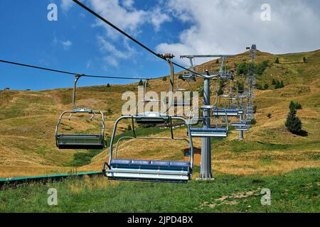 Monte Maniva (Bs), Italy, the ski lifts in August Stock Photo
