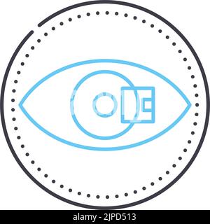 nano contact lenses line icon, outline symbol, vector illustration, concept sign Stock Vector