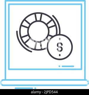 online gambling line icon, outline symbol, vector illustration, concept sign Stock Vector