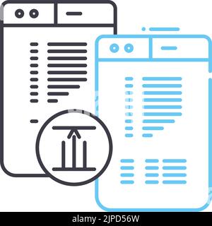 text editor plugins line icon, outline symbol, vector illustration, concept sign Stock Vector