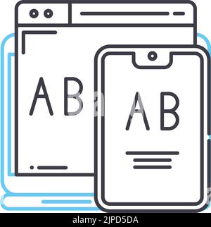 QA testing line icon, outline symbol, vector illustration, concept sign Stock Vector