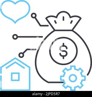 welfare line icon, outline symbol, vector illustration, concept sign Stock Vector