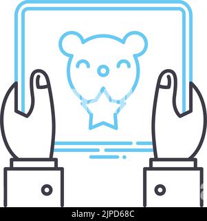 smartphone game line icon, outline symbol, vector illustration, concept sign Stock Vector