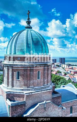 Drone shot of the Shrine Church of Ss Peter & Paul and St. Philomena in new brighton Stock Photo