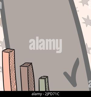Abstract Graph Presenting Progress, Moving Forward And Improving Concept Stock Vector