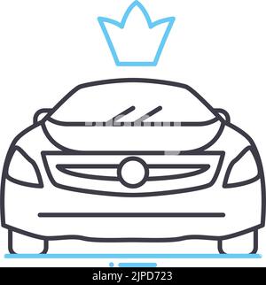 vip status car line icon, outline symbol, vector illustration, concept sign Stock Vector