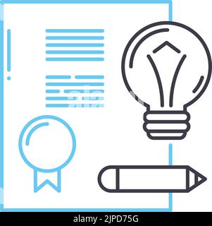 invention patent line icon, outline symbol, vector illustration, concept sign Stock Vector