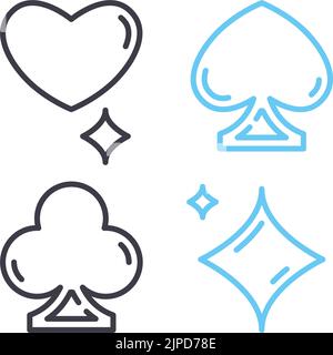 poker line icon, outline symbol, vector illustration, concept sign Stock Vector