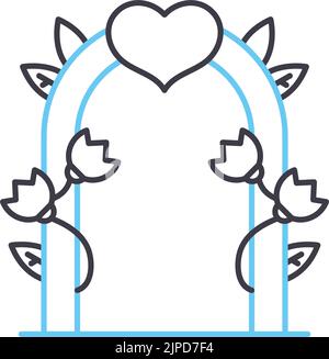 Wedding arch icon. Outline wedding arch vector icon color flat isolated ...