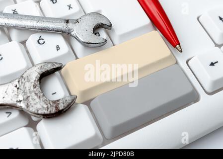 Editing And Retyping Report Spelling Errors, Typing Online Shop Inventory Stock Photo