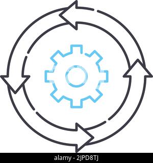 iteration cycle line icon, outline symbol, vector illustration, concept sign Stock Vector