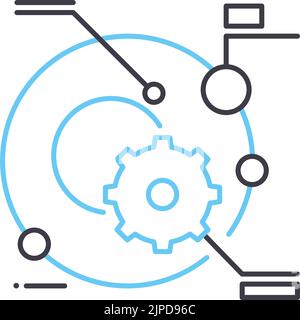 planetary system data line icon, outline symbol, vector illustration, concept sign Stock Vector