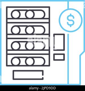vending machines line icon, outline symbol, vector illustration, concept sign Stock Vector