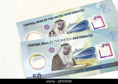 50aed Note Reverse sides of the new polymer commemorative 50 fifty Dirhams of ...
