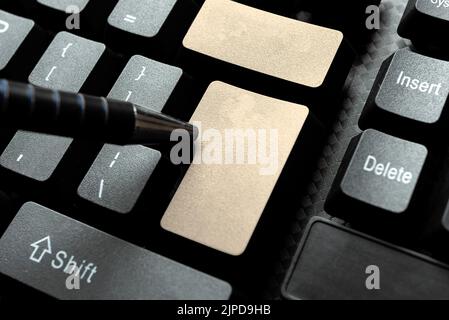 Abstract Typing Presentation Message, Retyping New Email Password Stock Photo