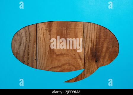 Cropped Speech Bubble With Important Message Placed On Floor. Stock Photo