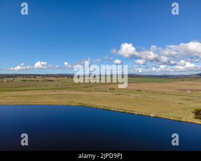 The aerial view of Rangers Valley Dam. New South Wales, Australia. Stock Photo