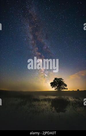 Milky way in the night sky, deep starry sky with Milky way over head Stock Photo