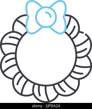 wreath line icon, outline symbol, vector illustration, concept sign Stock Vector