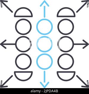 framework deployment line icon, outline symbol, vector illustration, concept sign Stock Vector