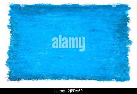 Abstract painted background in oil pastel in blue Stock Photo
