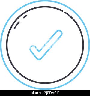 Check Mark Line Icon. Approved Comic Sign. Speech Bubble Chat. Line 