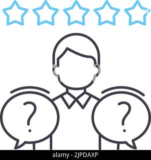 interview rating line icon, outline symbol, vector illustration, concept sign Stock Vector
