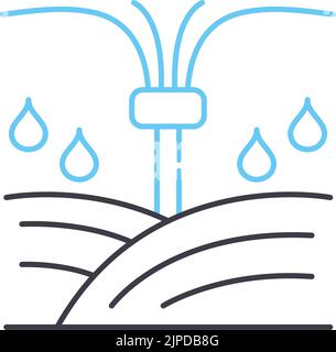 irrigation line icon, outline symbol, vector illustration, concept sign Stock Vector