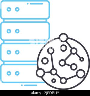 unstructured data line icon, outline symbol, vector illustration, concept sign Stock Vector