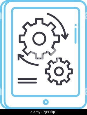 operating system installation line icon, outline symbol, vector illustration, concept sign Stock Vector