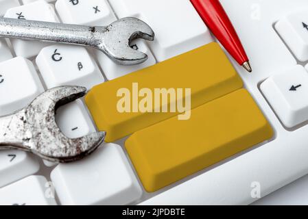 Editing And Retyping Report Spelling Errors, Typing Online Shop Inventory Stock Photo