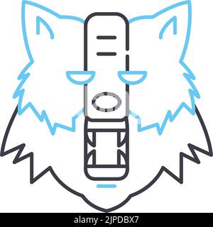 were wolf line icon, outline symbol, vector illustration, concept sign Stock Vector