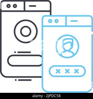 login line icon, outline symbol, vector illustration, concept sign Stock Vector