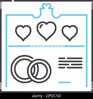 invitation line icon, outline symbol, vector illustration, concept sign Stock Vector