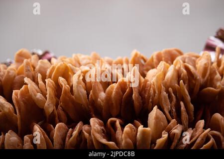 Traditional Indian Papadi Papri Is Crunchy Street Food Used In Snacks Items Like Chaat Papdi, Masala Chat, Dahi Papri Stock Photo