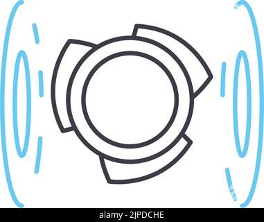 hologram projection line icon, outline symbol, vector illustration, concept sign Stock Vector