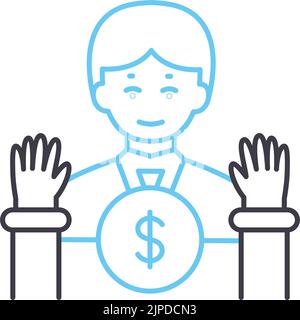 personal loans line icon, outline symbol, vector illustration, concept sign Stock Vector