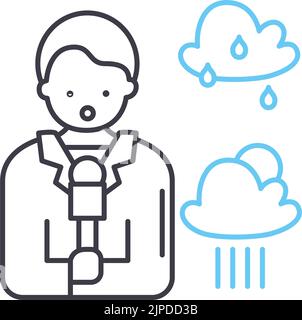 weather news line icon, outline symbol, vector illustration, concept sign Stock Vector