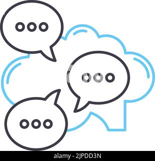 inner dialogue line icon, outline symbol, vector illustration, concept sign Stock Vector