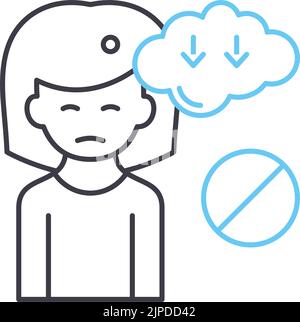 pessimism line icon, outline symbol, vector illustration, concept sign Stock Vector
