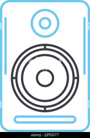 studio manitor line icon, outline symbol, vector illustration, concept sign Stock Vector