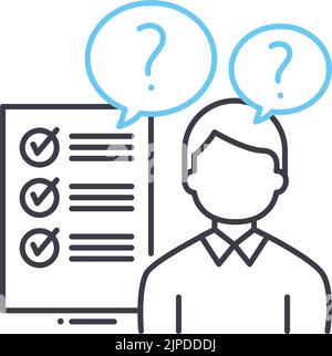 interview questions line icon, outline symbol, vector illustration, concept sign Stock Vector