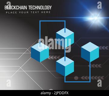 Blockchain technology modern icon. Vector block chain symbol or element in thin line style Stock Vector
