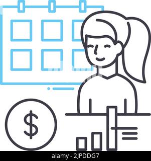 fixed income line icon, outline symbol, vector illustration, concept sign Stock Vector