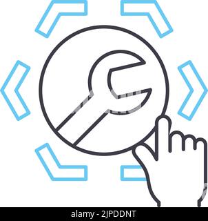 predictive maintenance line icon, outline symbol, vector illustration, concept sign Stock Vector