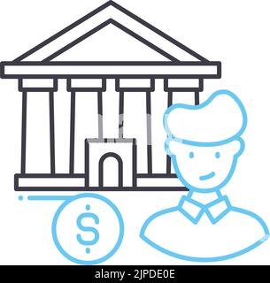 private bank line icon, outline symbol, vector illustration, concept sign Stock Vector